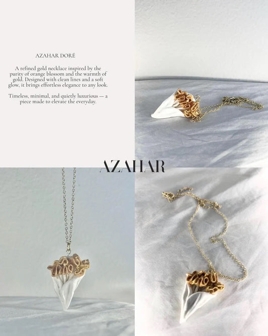 Azahar Doré Gold Necklace - Minimalist Floral Pendant