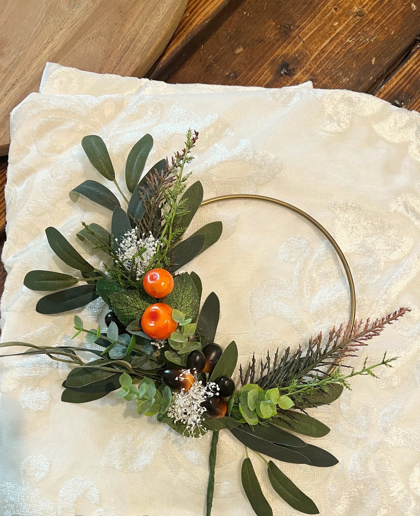 Olive Leaves Cake Topper, Faux Olive Branch Hoop, Mediterranean Wedding