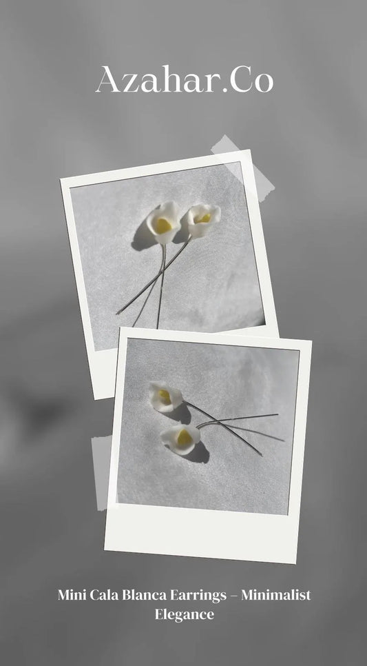 Mini Cala Blanca Earrings – Minimalist Elegance