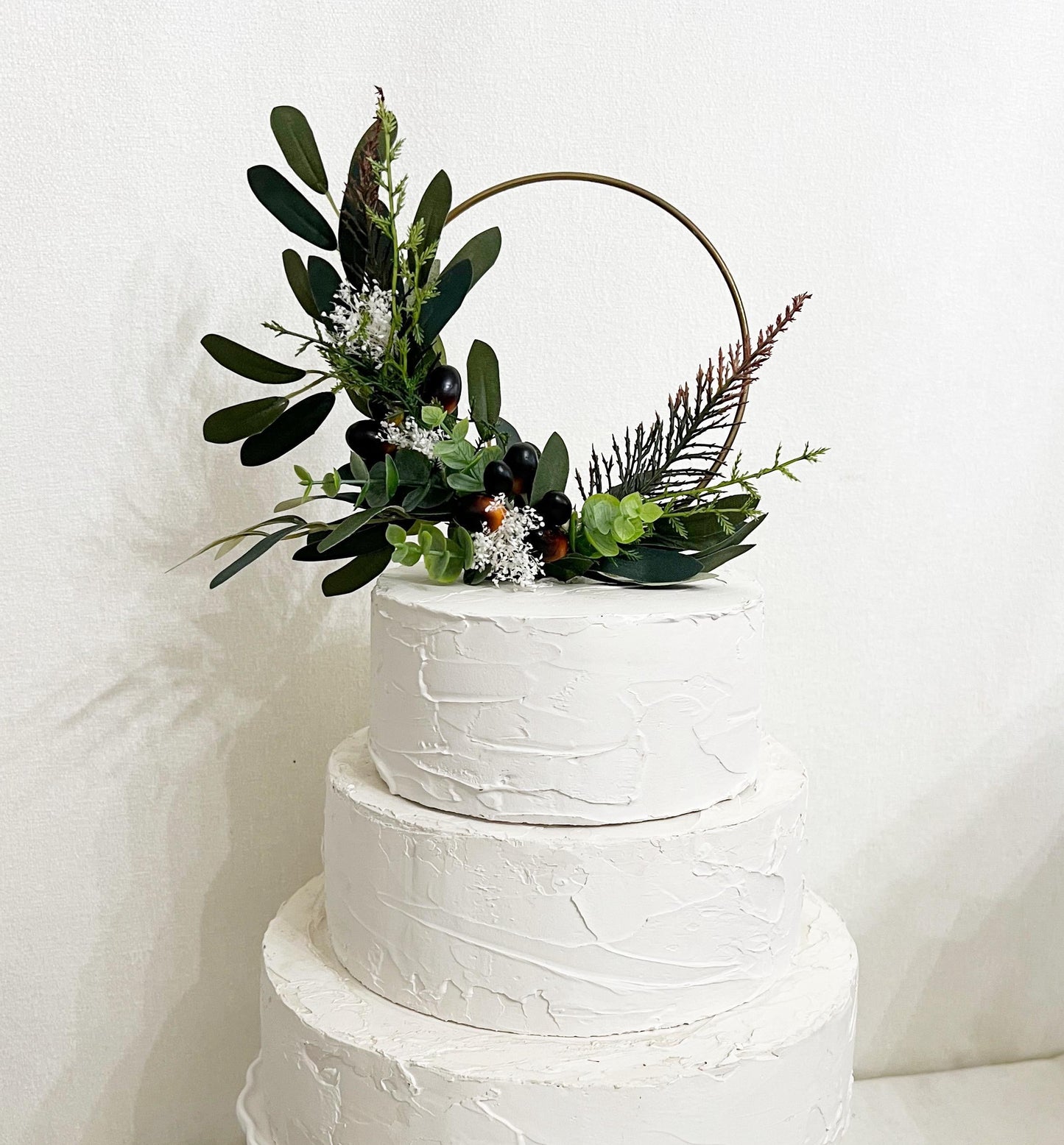Olive Leaves Cake Topper, Faux Olive Branch Hoop, Mediterranean Wedding