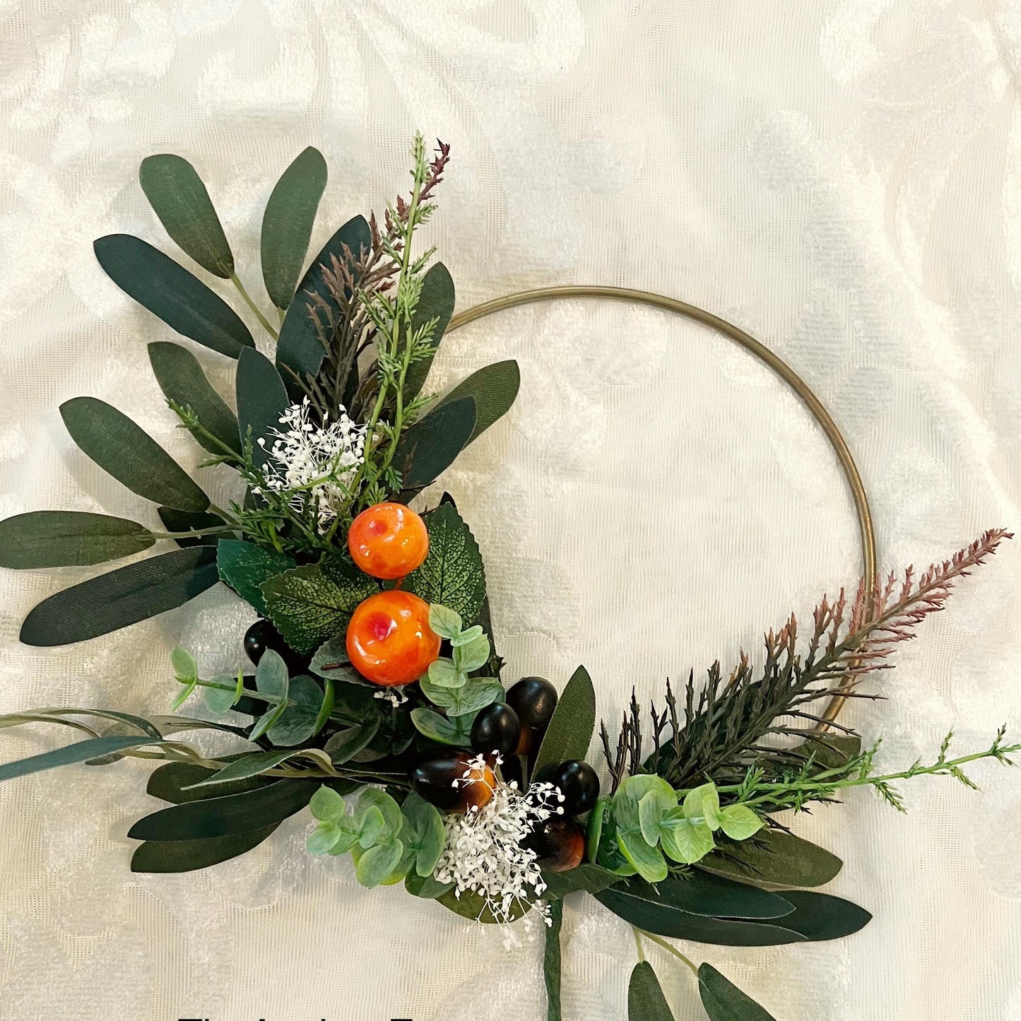 Olive Leaves Cake Topper, Faux Olive Branch Hoop, Mediterranean Wedding