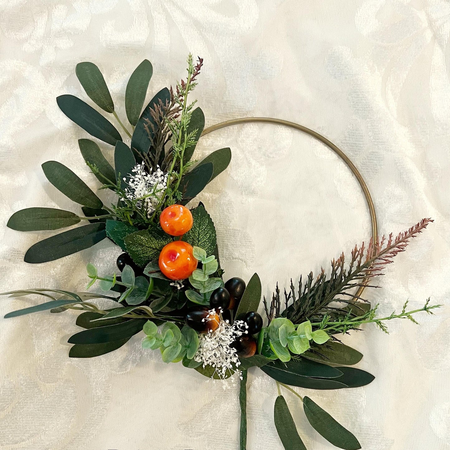 Olive Leaves Cake Topper, Faux Olive Branch Hoop, Mediterranean Wedding