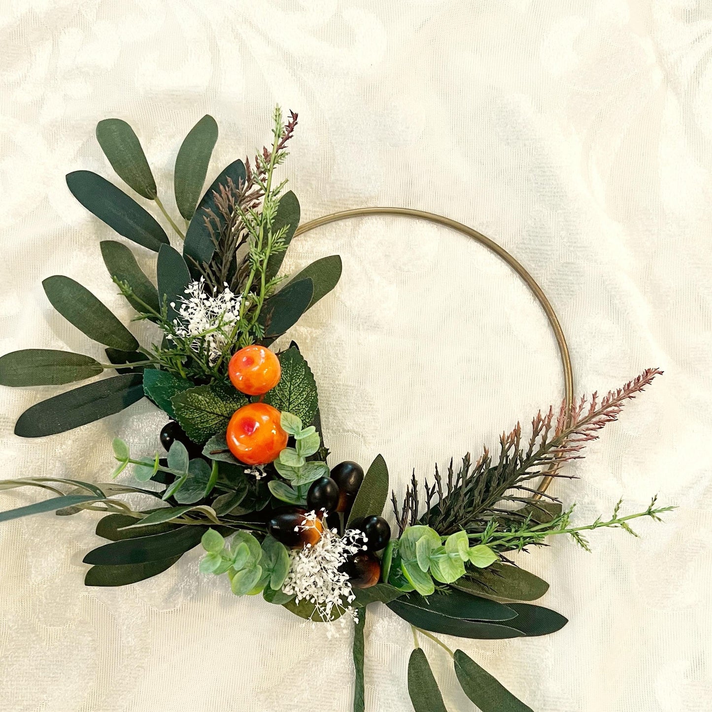 Olive Leaves Cake Topper, Faux Olive Branch Hoop, Mediterranean Wedding