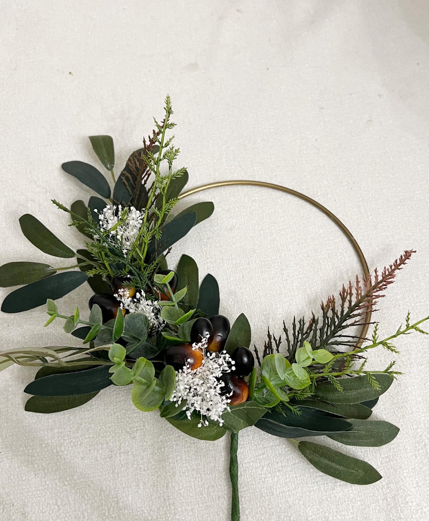 Olive Leaves Cake Topper, Faux Olive Branch Hoop, Mediterranean Wedding