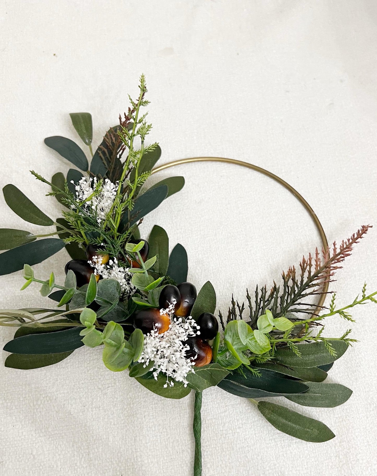 Olive Leaves Cake Topper, Faux Olive Branch Hoop, Mediterranean Wedding
